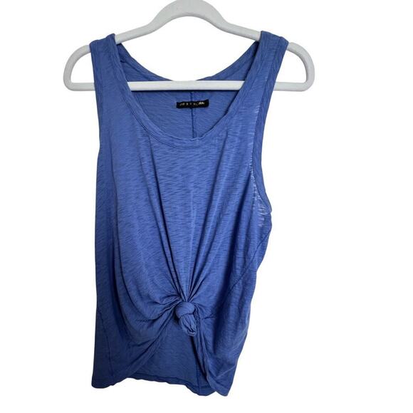 Rag and Bone Jeans Blue Purple Burnout Tank Top Tie Front Cotton Women's M - Picture 1 of 9